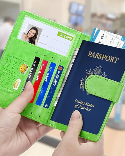 Herain Passport Holder for Travel Cruise Essentials, 2 Pcs Passport Cover Wallet Case Travel Gifts Women Men Family, RFID Passports Book Card Holders Travels Accessories Must Haves