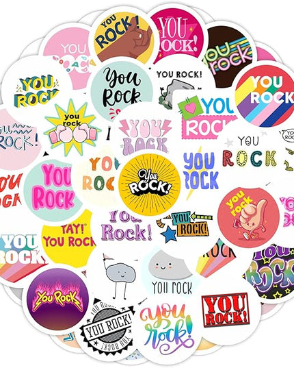 BulbaCraft You Rock Stickers - You Rock Party Supplies & Decorations, Great Job Waterproof Vinyl Decals, Motivational Stickers, Gifts for Women & Men