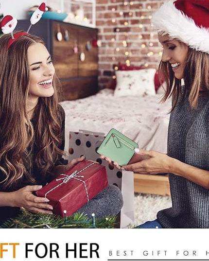 Toughergun Women’s Small Slim Leather Wallet with RFID Protection, Compact Bifold Mini Purse with Clear ID Window
