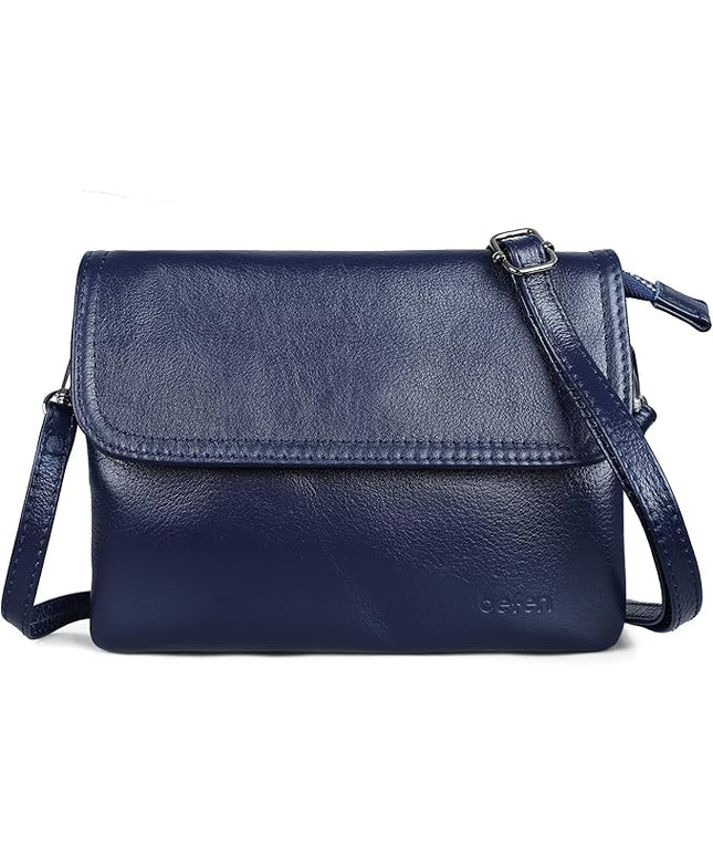 befen Genuine Leather Small Crossbody Bags for Women Cell Phone Bag Cross Body Purses,Silver Zipper