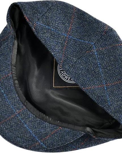 VOBOOM Men's Herringbone Flat Ivy Newsboy Hat Wool Blend Gatsby Cabbie Cap
