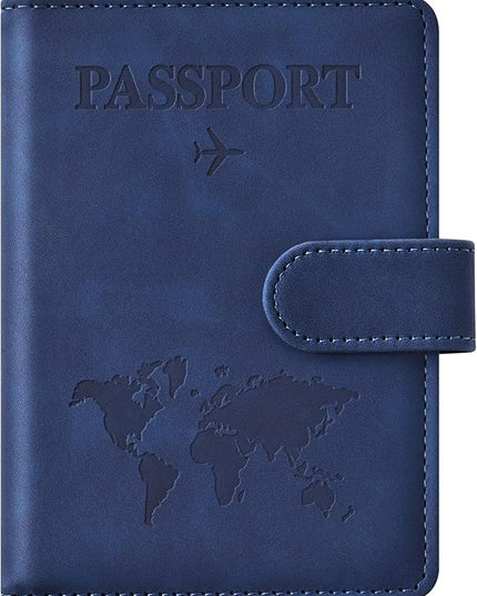 Eoehro Passport Holder for Travel Essentials, Passport Wallet Cover Case for Travel Must Haves Accessories,Passport Book Holders for Women and Men(dark blue)
