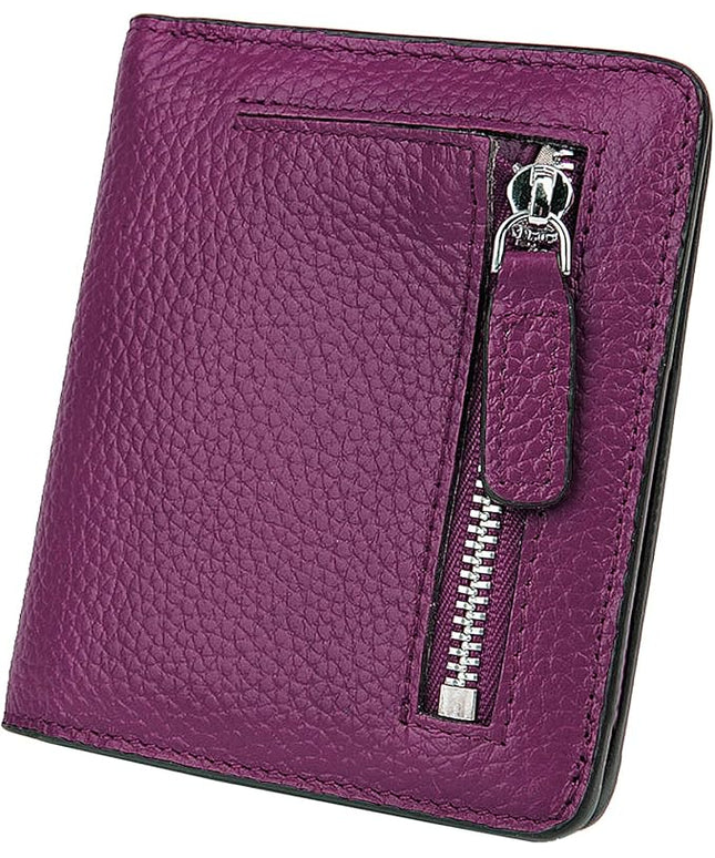 AINIMOER Small Leather Wallet for Women, Ladies Credit Card Holder RFID Blocking Women's Mini Bifold Pocket Purse