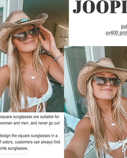 Joopin Square Sunglasses Polarized UV Protection Trendy Designer Sun Glasses Men Women