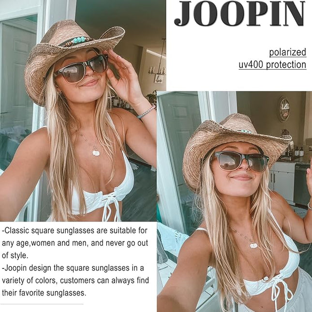 Joopin Square Sunglasses Polarized UV Protection Trendy Designer Sun Glasses Men Women