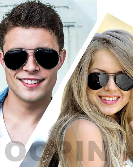 Joopin Polarized Metal Aviation Sunglasses Men, Classic Military Sun Glasses Women, Rectangle Shades UV400 Protection Costume