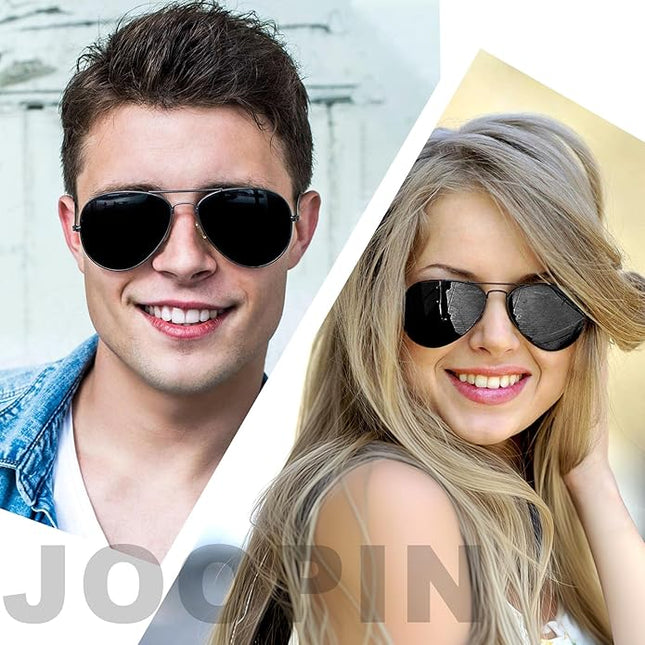 Joopin Polarized Metal Aviation Sunglasses Men, Classic Military Sun Glasses Women, Rectangle Shades UV400 Protection Costume