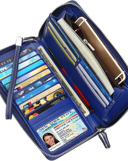 Lavemi Small Compact Women Wallet RFID Blocking Genuine Leather Bifold Purse with ID Windows