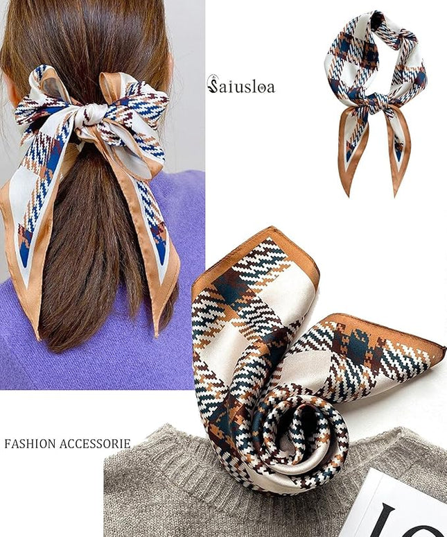 Neck Scarf For Womens Silky Head Scarves Hair Bandanas Square Scarf Fashion Accessories lightweight
