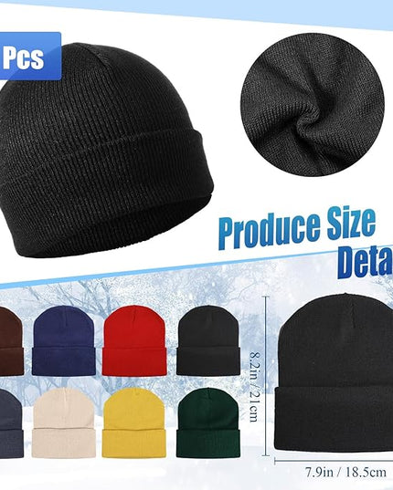 Hillban Winter Beanie Hat Gloves Set with Warm Socks Bulk, Homeless Knitted Beanie Cap Thick Thermal Winter Gloves Socks Pack