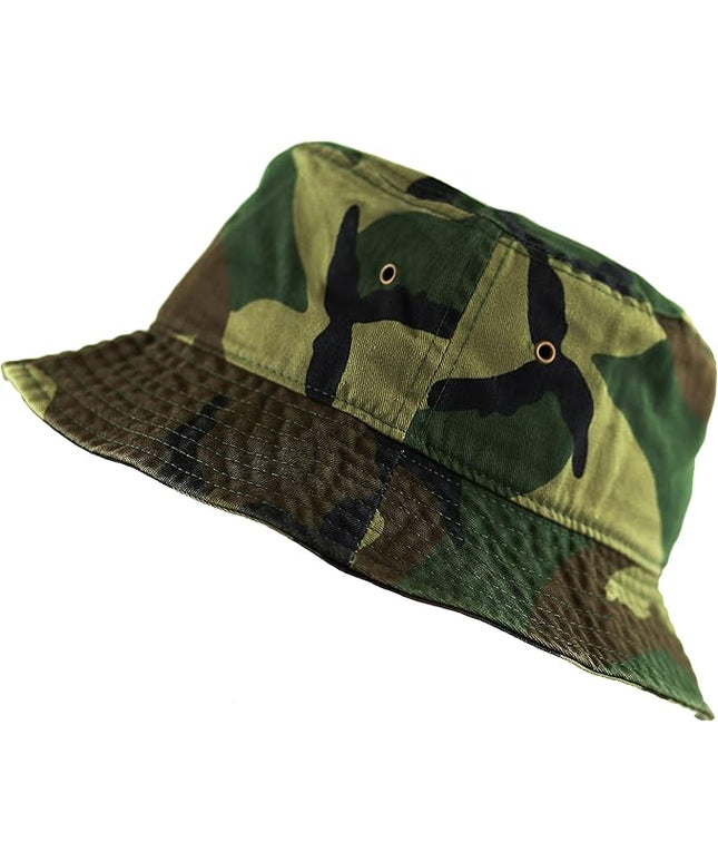 The Hat Depot Bucket Hat - Unisex 100% Cotton & Denim UPF 50 Packable Summer Travel Beach Sun Hat
