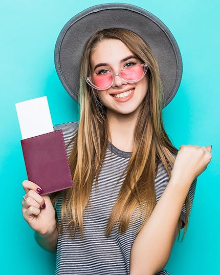 HIFA Leather Passport Holder, Handmade Passport Cover with Card and Ticket Slot - Genuine Leather, Elegant Design, Easy Access - Passport Case, Passport Wallet, Passport Holder