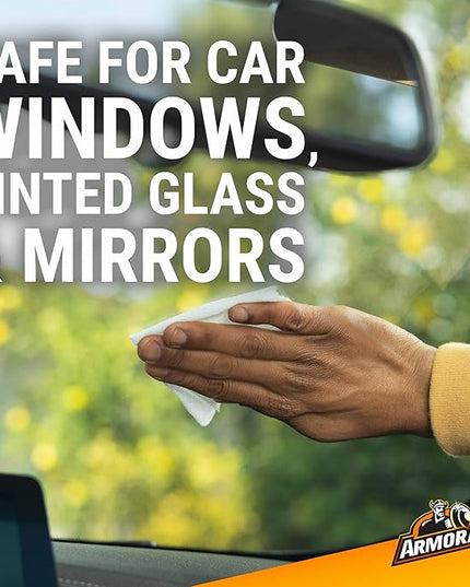 Armor All Car Glass Wipes, Auto Glass Cleaner for Film and Grime, 30 Count