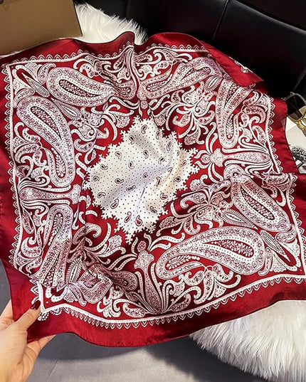 Head Bandanas Scarf for Women Silk Satin Hair Scarf Lightweight Vintage Fashion Square Neck Scarves Gift