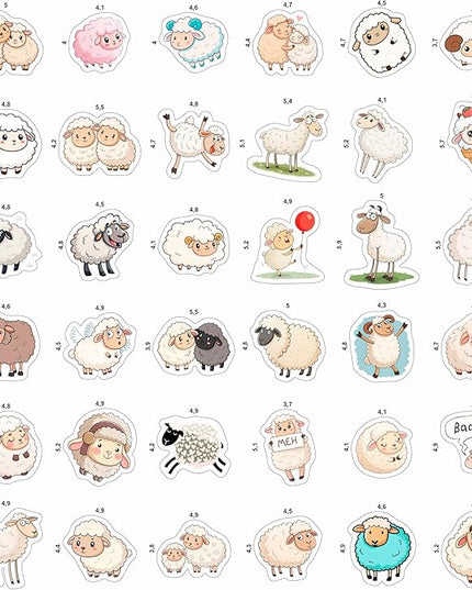 100Pcs Sheep Stickers for Scrapbooking - Sheep Gifts, Party Supplies - Lamb & Farm Animal Stickers - Gift for Women & Men