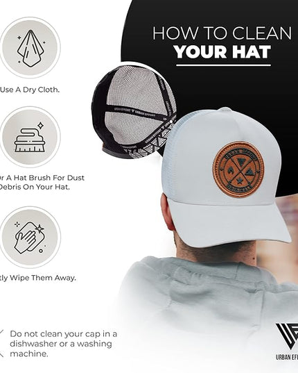 Urban Effort Mesh Back Cap - for Men and Women Baseball Hat 5-Panel Trucker Hat - Great Snapback Closure for Hunting & Hiking