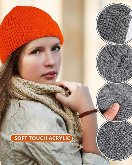 SATINIOR Trawler Beanie Watch Hat Roll-up Edge Skullcap Fisherman Beanie for Women Men
