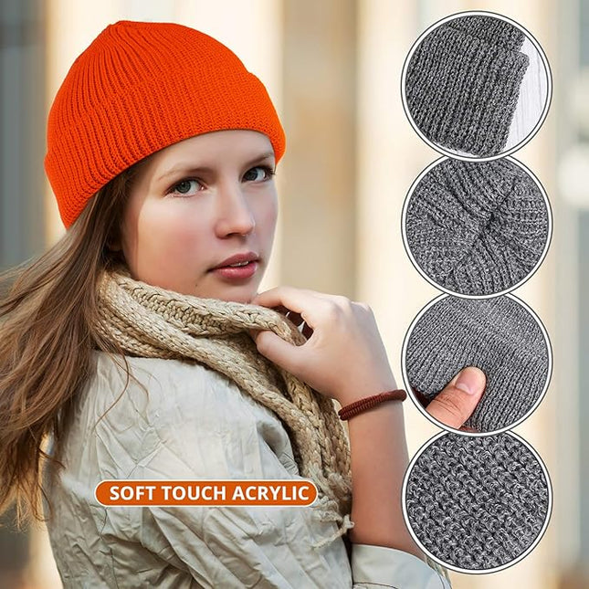 SATINIOR Trawler Beanie Watch Hat Roll-up Edge Skullcap Fisherman Beanie for Women Men
