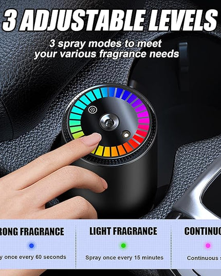 Smart Car Air Freshener, Car Air Freshener Diffuser with Starry Sky Projection and 50ml Perfume, Cars Scent Diffuser with RGB Music Syncing Light, 3 Mode Adjustable Auto On/Off Cars Diffuser, Cologne