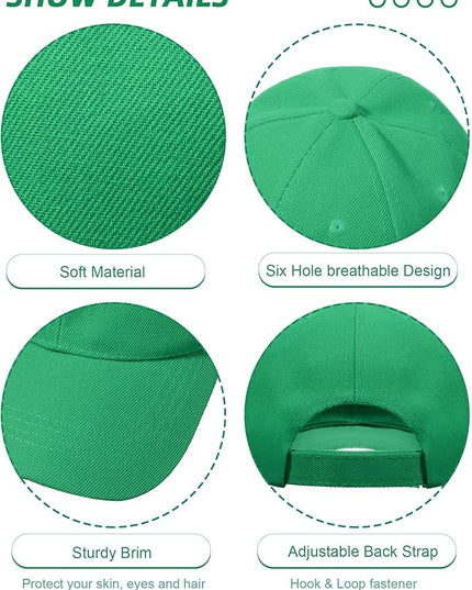 Handepo 24 Pcs Blank Baseball Cap Adjustable Back Strap Plain Blank Camouflage Hat Unisex Baseball Cap for Trucker Men Women