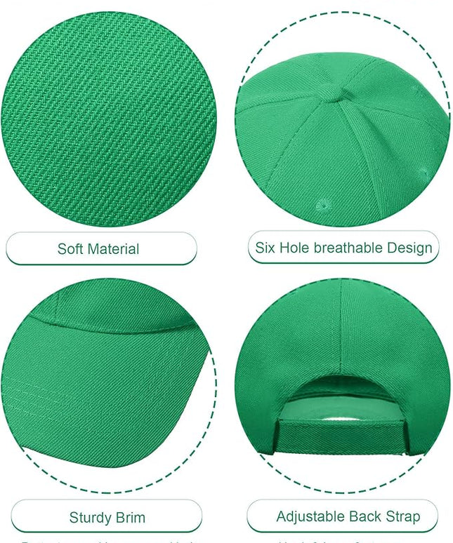 Handepo 24 Pcs Blank Baseball Cap Adjustable Back Strap Plain Blank Camouflage Hat Unisex Baseball Cap for Trucker Men Women