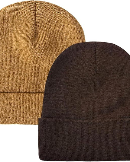 ZOORON 1&2 Pack Beanie for Men Women Slouchy Beanie Hats Winter Knit Caps Soft Ski Hat Unisex