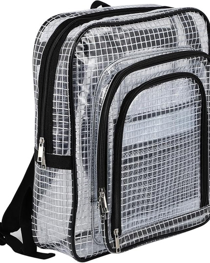 Large Clear Backpack, 15.7 Inches, ESD Anti-Static, Heavy Duty Transparent Cleanroom Tool Bag (Black, 21L)