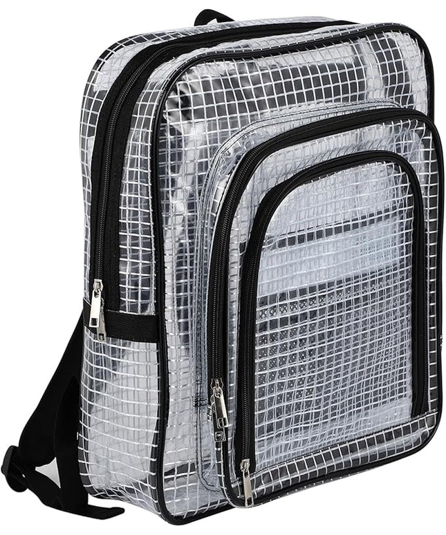 Large Clear Backpack, 15.7 Inches, ESD Anti-Static, Heavy Duty Transparent Cleanroom Tool Bag (Black, 21L)