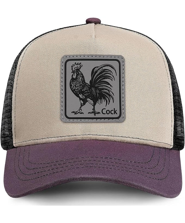 Animal Trucker Hats Leather Pattern Adjustable Snapback Mesh Animal Baseball Cap for Men