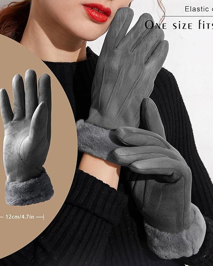 Vagasi Winter Gloves for Women, Touch Screen Cold Weather Thermal Warm Windproof Gloves, Soft Thick Fleece Lining Glove