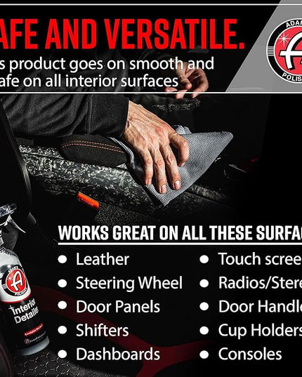 Adam's Polishes Interior Detailer 16 fl. oz (Combo) - Total Car Interior Cleaner, Protectant & Dressing | All Purpose Cleaner & Leather Conditioner | Vinyl, Dashboard, Screen, Seat Cleaner & More