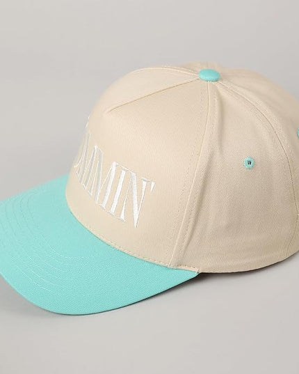 MIRMARU Two-Tone Vintage Canvas Trucker Hats for Men & Women, Adjustable Size Baseball Caps with Trendy Embroidered Design