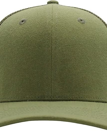 Mesh Snapback Hat (M/L/XL/XXL) - Blank Structured Men's Trucker Hats-Baseball Caps - Adjustable Ball Cap