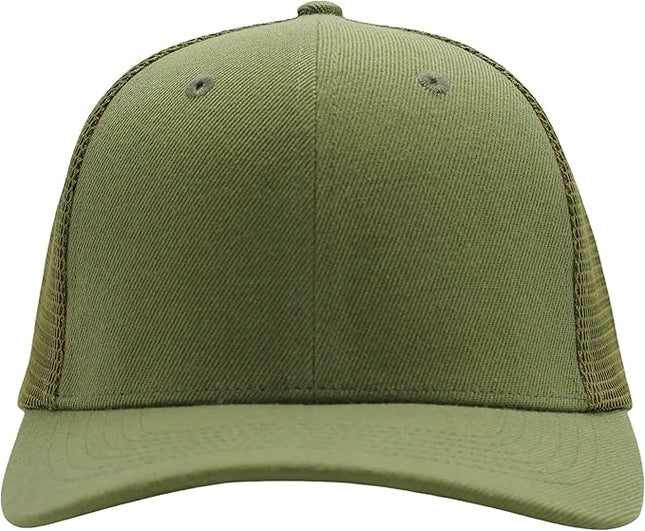 Mesh Snapback Hat (M/L/XL/XXL) - Blank Structured Men's Trucker Hats-Baseball Caps - Adjustable Ball Cap