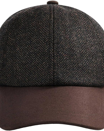 BOTVELA Wool Baseball Cap for Men Adjustable Unstructured Tweed Hat