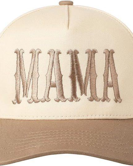 MIRMARU Two-Tone Vintage Canvas Trucker Hats for Men & Women, Adjustable Size Baseball Caps with Trendy Embroidered Design