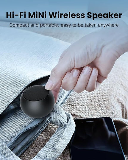 Small Speaker, Portable Bluetooth Speaker with Loud Stereo Sound and Robust Bass, Mini Speaker with Lanyard Easy to Carry, Brief Design, IPX7 Waterproof for Shower, Room, Biking, Hiking, Black