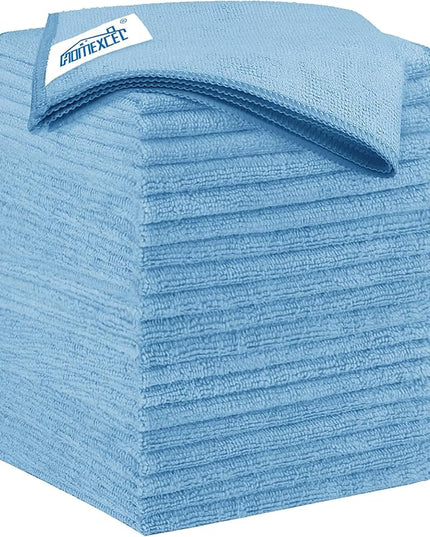 HOMEXCEL Blue Microfiber Cleaning Cloth 20 Pack 11.5 x 11.5 inch Microfiber Towels for Cars Ultra Absorbent Car Washing Cloth Lint Free Streak Free Cleaning Rags for Car, Kitchen Window