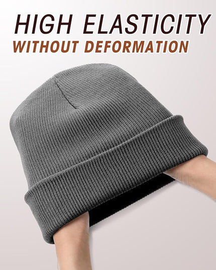Zhanmai 12 Pack Small Winter Beanie Hats Bulk Warm Knitted Cuffed Skull Cap for Men Women