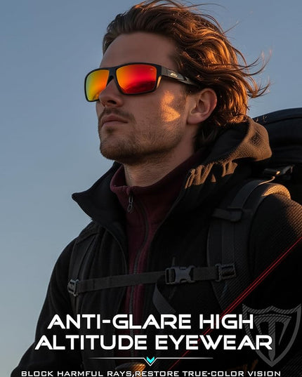 ATTCL Polarized Sunglasses Men for Fishing: UV Protection Lightweight TR90 Sports Wrap Sun Glasses Driving Golf Running