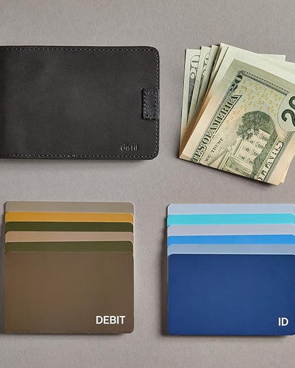 Distil Union Wally 5.0 RFID Wallet - No ID Window - Slim Bifold Wallet for Men with Money Clip, Premium Leather – Minimalist RFID Card Holder - Holds 14 Cards & 30 Bills - Black