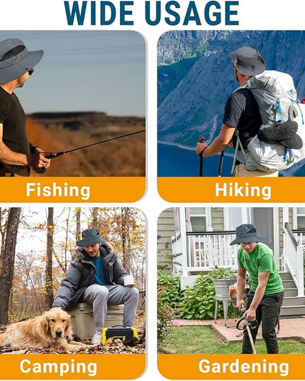 NPQQUAN Sun Hats for Men Women with Neck Flap UPF 50+ UV Protection Wide Brim Bucket Hat Safari Hiking Fishing Hats