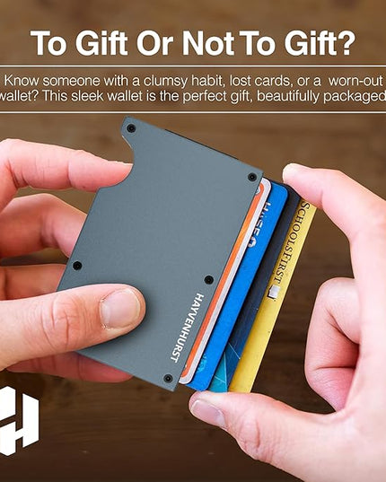 Hayvenhurst Wallet For Men - Reinvented Design Men's Wallet - Slim, Minimalistic & Seamless, Blocks RFID Scanners with a Money Clip (Grey)