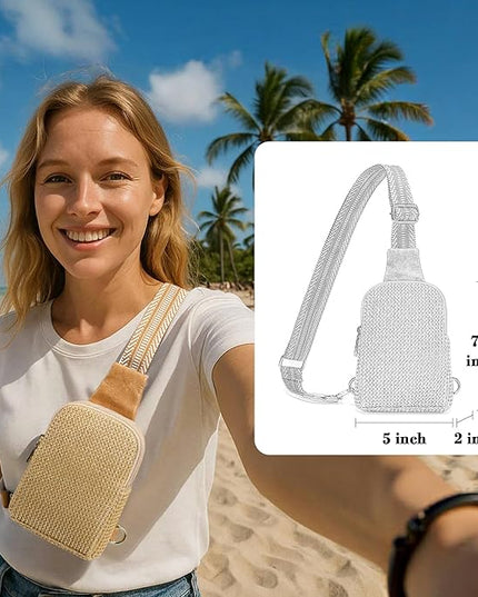 INICAT Faux Straw Crossbody Bags Beach Gifts Valentines Day Her Cruise Ship Essentials Women Summer Small Sling Purses