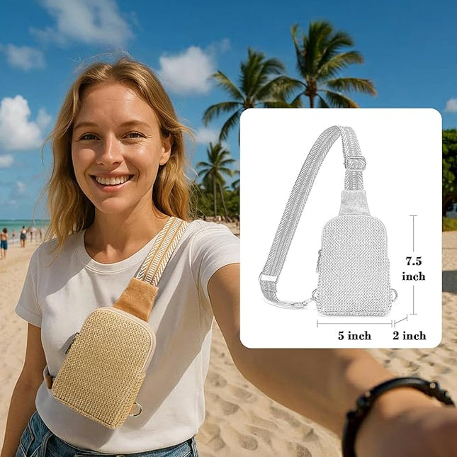 INICAT Faux Straw Crossbody Bags Beach Gifts Valentines Day Her Cruise Ship Essentials Women Summer Small Sling Purses