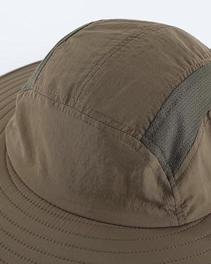 Home Prefer UPF 50+ Mens Wide Brim Fishing Hat with Neck Flap Sun Hat for Men Women Sun Protection Cap