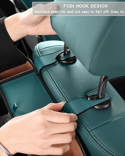 HOLDCY Car Back Seat Organizer with 2 Drink Cup Holder - Tissue Box and Storage Box Hook - Multi-functional Storage - Great for Kids and Travel (Blue)