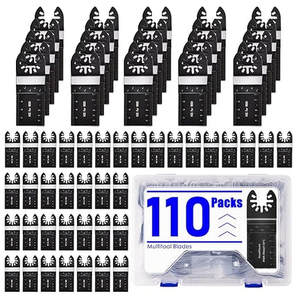 Adust 110 Wood Multi Tools Blades Kits Multitool Blades Oscillating Saw Blades Fit Dewalt Tools Ryobi Bosch Ridgid Milwaukee Rockwell Fein Multimaster Craftsman Oscillating Tool Blades (110)