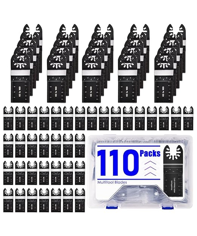 Adust 110 Wood Multi Tools Blades Kits Multitool Blades Oscillating Saw Blades Fit Dewalt Tools Ryobi Bosch Ridgid Milwaukee Rockwell Fein Multimaster Craftsman Oscillating Tool Blades (110)