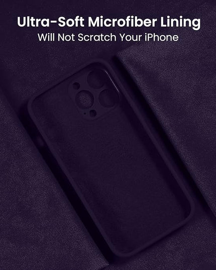 FireNova Designed for iPhone 14 Pro Max Case, Silicone Upgraded [Camera Protection] Case with [2 Screen Protectors], Soft Anti-Scratch Microfiber Lining Inside, 6.7 inch, Purple